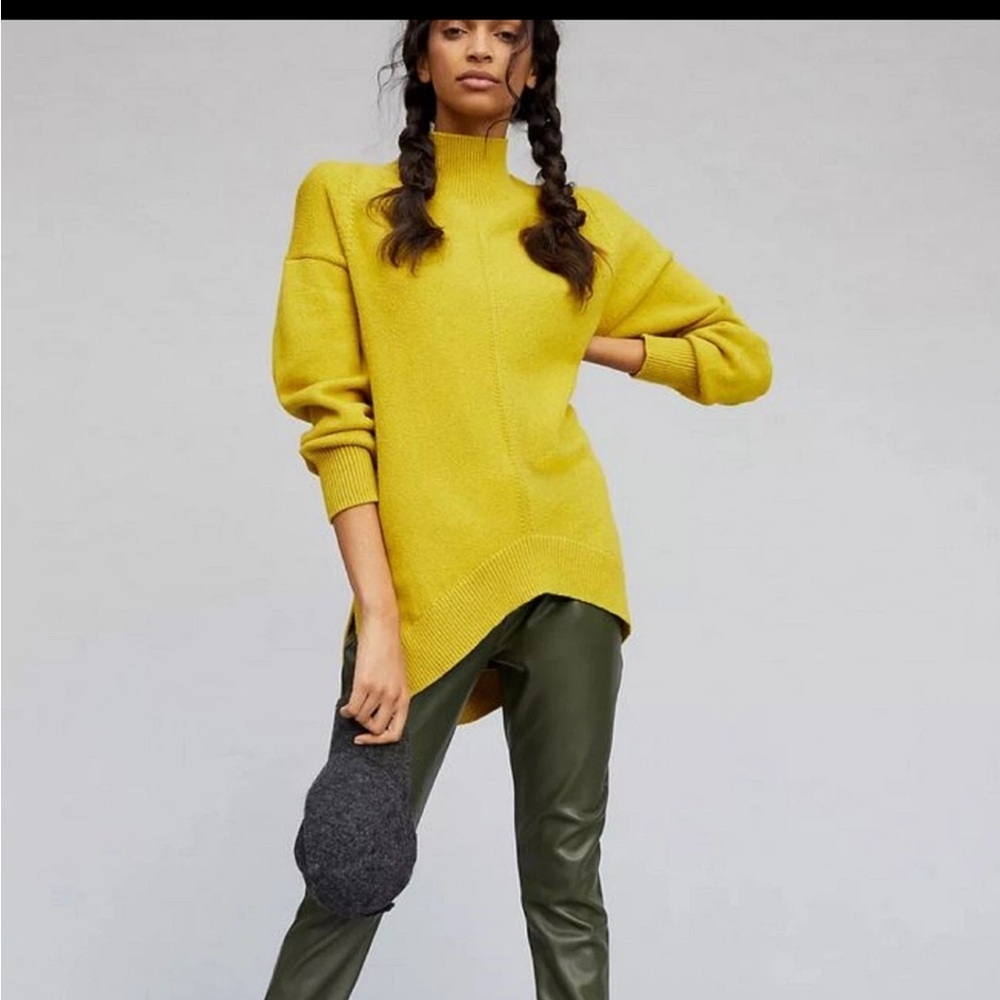 Maeve Anthropologie Crystal Oversized Mock Turtleneck Sweater XS Retail $118